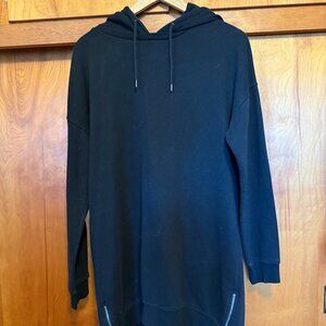 George Black Hooded Tunic Sweatshirt Dress